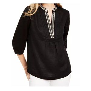 Charter Club Women's Embellished Neck Tunic - S